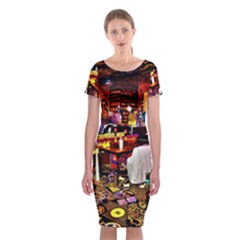 Painted House Classic Short Sleeve Midi Dress by MRTACPANS