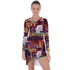 Painted House Asymmetric Cut-out Shift Dress