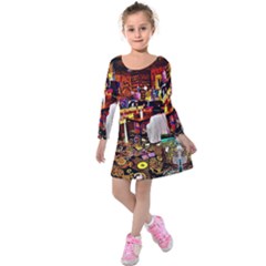 Painted House Kids  Long Sleeve Velvet Dress