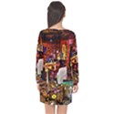 PAINTED HOUSE Long Sleeve Chiffon Shift Dress  View2