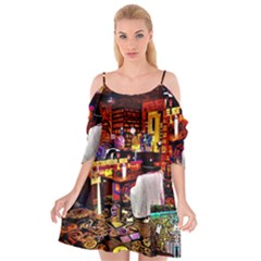 Painted House Cutout Spaghetti Strap Chiffon Dress by MRTACPANS