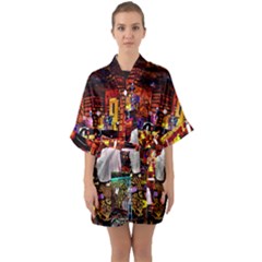 Painted House Quarter Sleeve Kimono Robe