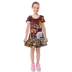 Painted House Kids  Short Sleeve Velvet Dress