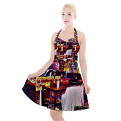 Painted House Halter Party Swing Dress 