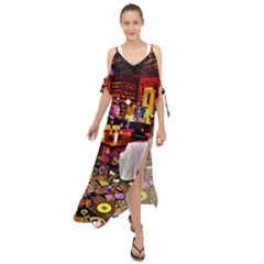 Painted House Maxi Chiffon Cover Up Dress