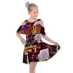 Painted House Kids  Shoulder Cutout Chiffon Dress