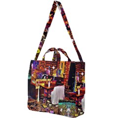 Painted House Square Shoulder Tote Bag