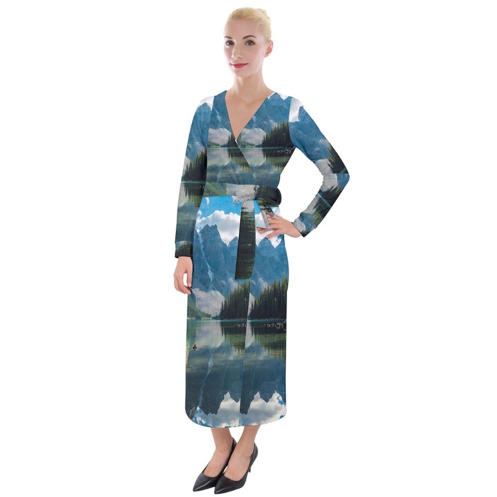 LANDSCAPE-1 Velvet Maxi Wrap Dress