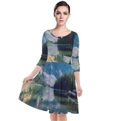 Landscape-1 Quarter Sleeve Waist Band Dress