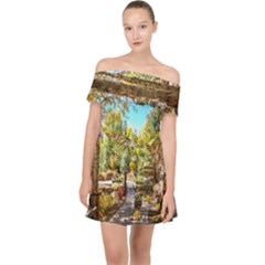 Landscape # 2 The Path Off Shoulder Chiffon Dress