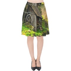 Landscape # 3 The Shed Velvet High Waist Skirt by ArtworkByPatrick