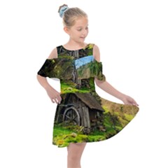 Landscape # 3 The Shed Kids  Shoulder Cutout Chiffon Dress