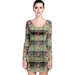 Vintage Posters-1 Long Sleeve Bodycon Dress