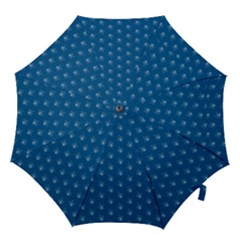 Quebec French Royal Fleur De Lys Elegant Pattern Blue Blue Quebec Fleur De Lys Pattern Blue Hook Handle Umbrellas (large)