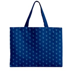 Quebec French Royal Fleur De Lys Elegant Pattern Blue Blue Quebec Fleur De Lys Pattern Blue Zipper Mini Tote Bag by Quebec