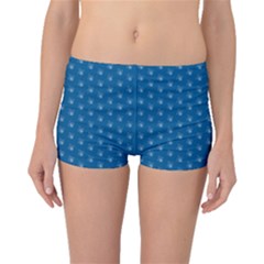 Quebec French Royal Fleur De Lys Elegant Pattern Blue Blue Quebec Fleur De Lys Pattern Blue Boyleg Bikini Bottoms