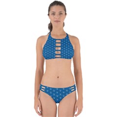 Quebec French Royal Fleur De Lys Elegant Pattern Blue Blue Quebec Fleur De Lys Pattern Blue Perfectly Cut Out Bikini Set