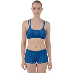 Quebec French Royal Fleur De Lys Elegant Pattern Blue Blue Quebec Fleur De Lys Pattern Blue Perfect Fit Gym Set