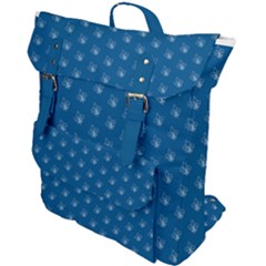 Quebec French Royal Fleur De Lys Elegant Pattern Blue Blue Quebec Fleur De Lys Pattern Blue Buckle Up Backpack