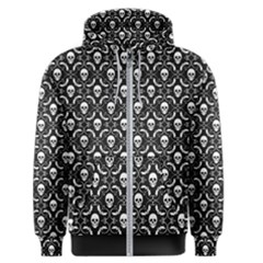 Pattern Skull And Bats Vintage Halloween Black Men s Zipper Hoodie by genx