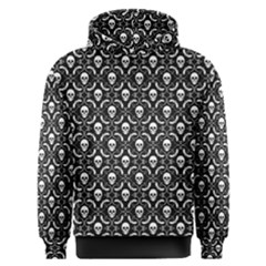 Pattern Skull And Bats Vintage Halloween Black Men s Overhead Hoodie by genx