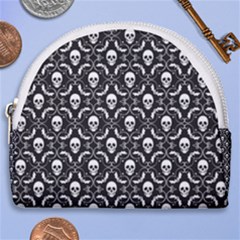 Pattern Skull And Bats Vintage Halloween Black Horseshoe Style Canvas Pouch