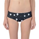 Pattern Skull Stars Halloween Gothic on black background Classic Bikini Bottoms View1