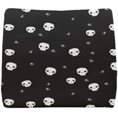 Pattern Skull Stars Halloween Gothic On Black Background Seat Cushion by genx