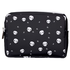 Pattern Skull Stars Halloween Gothic On Black Background Make Up Pouch (medium)