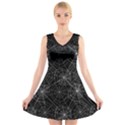 Pattern Spiderweb Halloween Gothic on black background V-Neck Sleeveless Dress View1