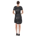 Pattern Spiderweb Halloween Gothic on black background Short Sleeve V-neck Flare Dress View2