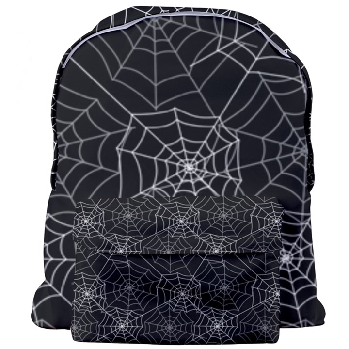 Pattern Spiderweb Halloween Gothic on black background Giant Full Print Backpack