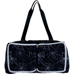 Pattern Spiderweb Halloween Gothic On Black Background Multi Function Bag by genx