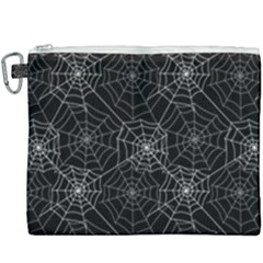 Pattern Spiderweb Halloween Gothic On Black Background Canvas Cosmetic Bag (xxxl) by genx