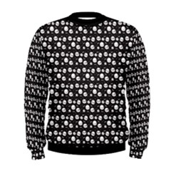 Pattern Skull Bones Halloween Gothic On Black Background Men s Sweatshirt by genx