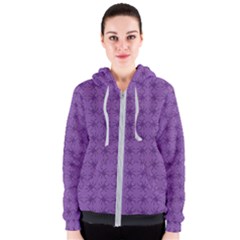 Pattern Spiders Purple And Black Halloween Gothic Modern Women s Zipper Hoodie by genx