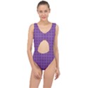 Pattern Spiders Purple and black Halloween Gothic Modern Center Cut Out Swimsuit View1