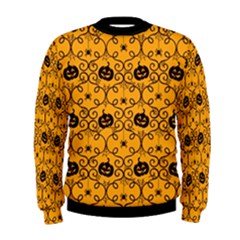 Pattern Pumpkin Spider Vintage Halloween Gothic Orange And Black Men s Sweatshirt by genx