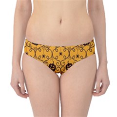 Pattern Pumpkin Spider Vintage Halloween Gothic Orange And Black Hipster Bikini Bottoms by genx