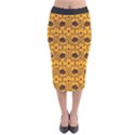 Pattern Pumpkin Spider Vintage Halloween Gothic orange and black Velvet Midi Pencil Skirt View1