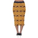 Pattern Pumpkin Spider Vintage Halloween Gothic orange and black Velvet Midi Pencil Skirt View2