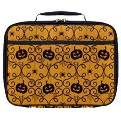 Pattern Pumpkin Spider Vintage Halloween Gothic Orange And Black Full Print Lunch Bag by genx