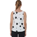 Pattern Skull Stars Handrawn Naive Halloween Gothic black and white Velvet Tank Top View2