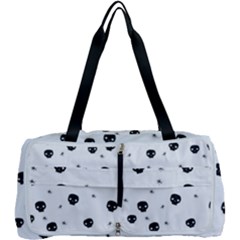 Pattern Skull Stars Handrawn Naive Halloween Gothic Black And White Multi Function Bag