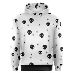 Pattern Skull Stars Handrawn Naive Halloween Gothic Black And White Men s Overhead Hoodie by genx