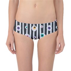 Pattern Eyeball Black And White Naive Stripes Gothic Halloween Classic Bikini Bottoms by genx