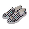 Pattern Eyeball black and white naive stripes Gothic Halloween Women s Canvas Slip Ons View2