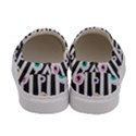 Pattern Eyeball black and white naive stripes Gothic Halloween Women s Canvas Slip Ons View4