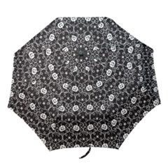 Pattern Pumpkin Spider Vintage Gothic Halloween Black And White Folding Umbrellas by genx