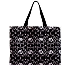 Pattern Pumpkin Spider Vintage Gothic Halloween Black And White Zipper Mini Tote Bag by genx